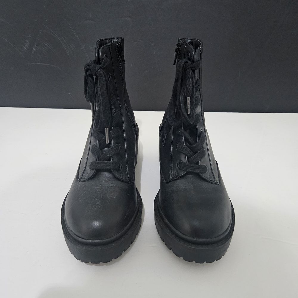 Universal Thread Black Combat Platform Ankle Boots
